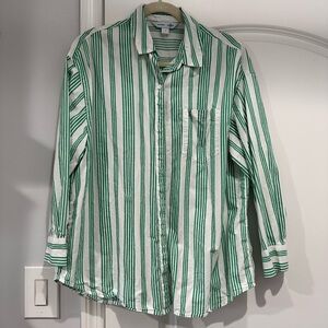 Green Striped “Boyfriend” Shirt